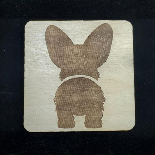 Corgi Butt Wood Coasters (Pack Of 4)