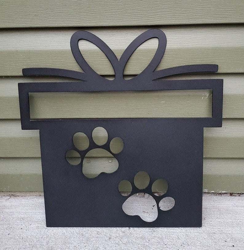 Dog Paw Prints Present Metal Art