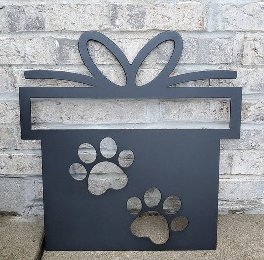 Dog Paw Prints Present Metal Art