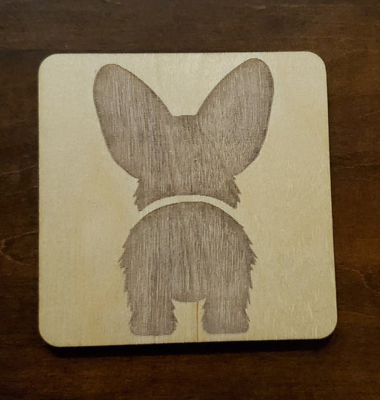 Corgi Butt Wood Coasters (Pack Of 4)
