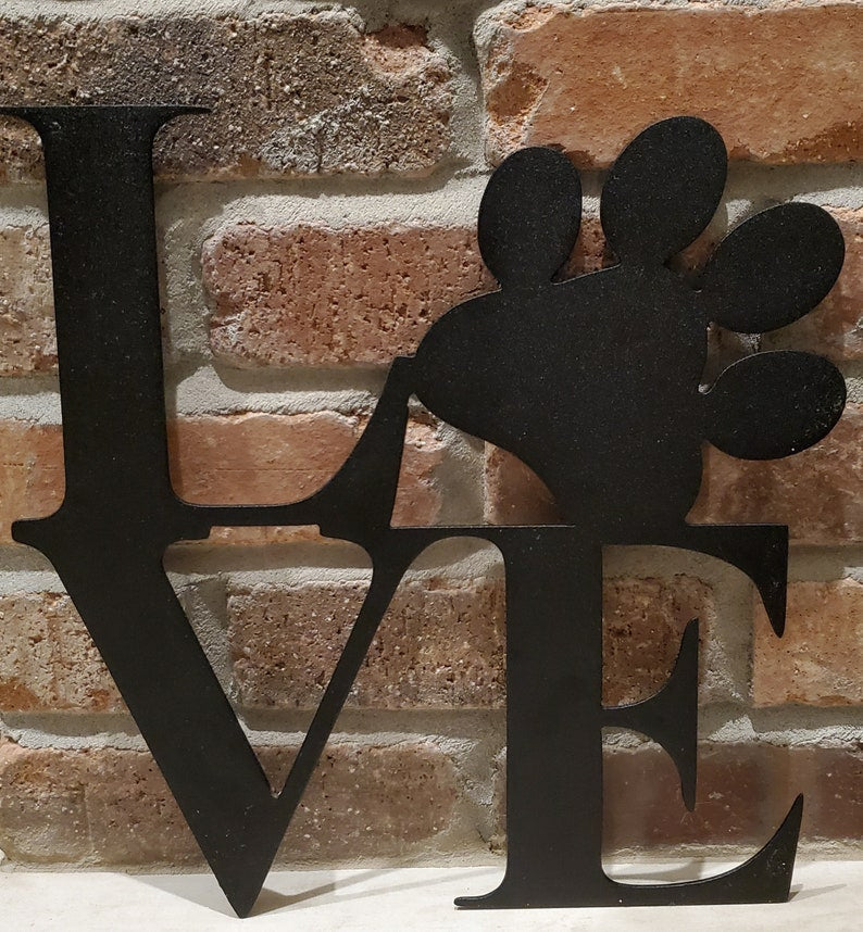 Dog "Love" Metal Wall Art