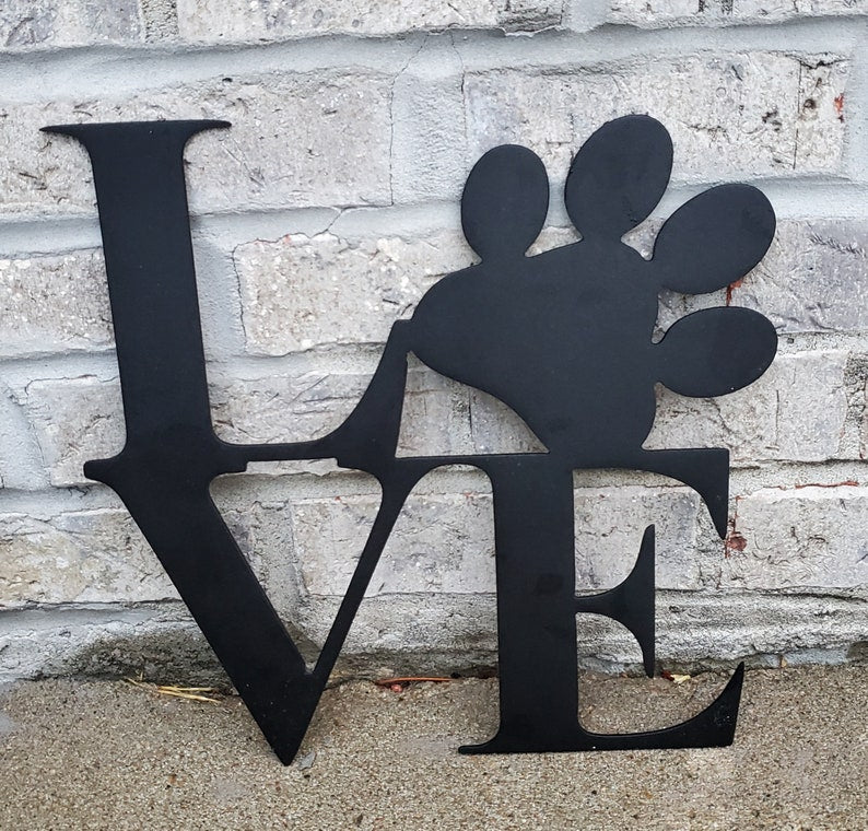 Dog "Love" Metal Wall Art